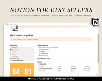 Etsy Shop Management Notion , Etsy Seller Digital Planner, Planner for Small Business Owners,Etsy Shop Manager Notion Template, Etsy Seller