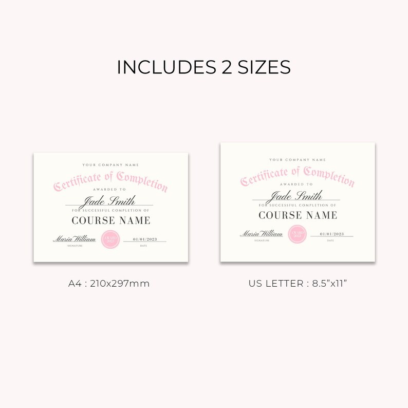 Canva certificate of completion template lash artist certificate