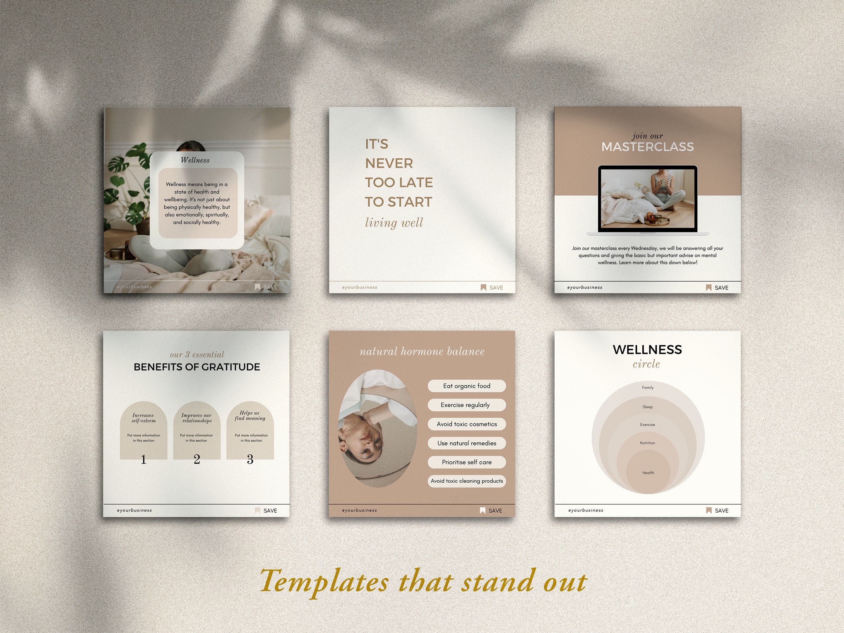 Health and Wellness Instagram Templates Neutral Canva - Etsy