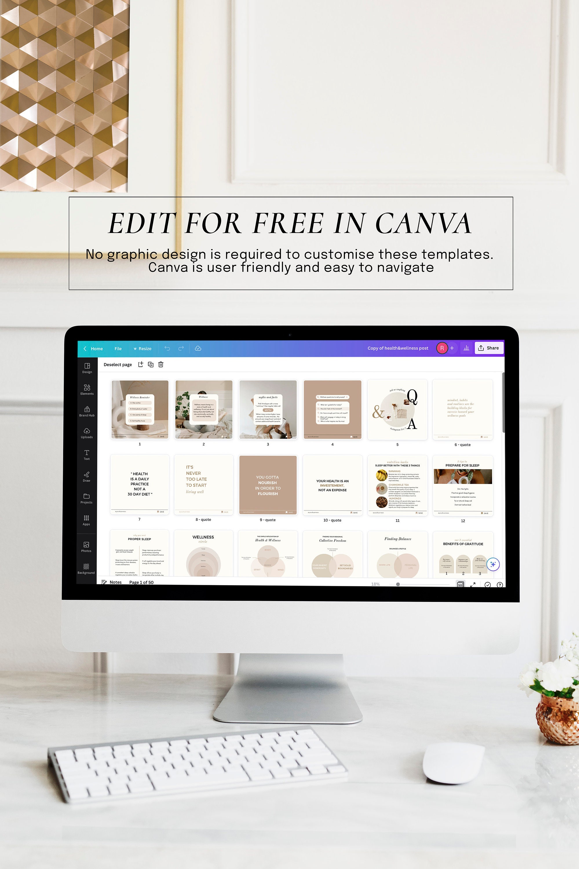 Health and Wellness Instagram Templates Neutral Canva - Etsy