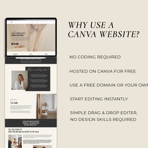 Canva Website Template, Sales Page Template Coaching Website, Editable Landing Page Template, Website Templates, Coaching, One Page Website image 4