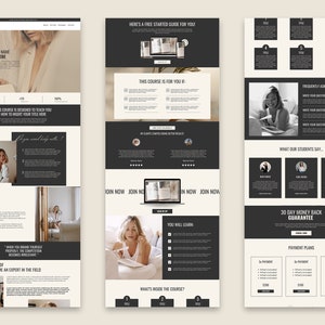 Canva Website Template, Sales Page Template Coaching Website, Editable Landing Page Template, Website Templates, Coaching, One Page Website image 6