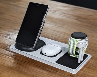 Custom Aluminum Google Pixel 1 Smartwatch Wireless Combo with Headphone Charger Charging Stand