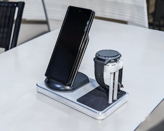 Aluminum Garmin Watch Charging Stand (Venu X1, Fenix 7/8, EPIX, S70, ETC) Wireless Combo