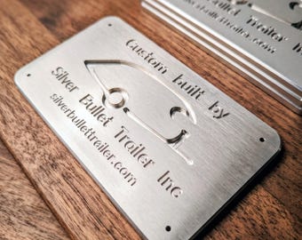 Custom Business Logo Signs and Promo items | CNC Machined Office Plaque | Industrial Corporate Nameplate | Precision Made in USA