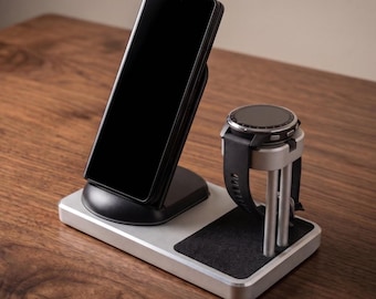 Aluminum Garmin Watch Charging Stand (Venu X1, Fenix 7/8, EPIX, S70, ETC) Wireless Combo