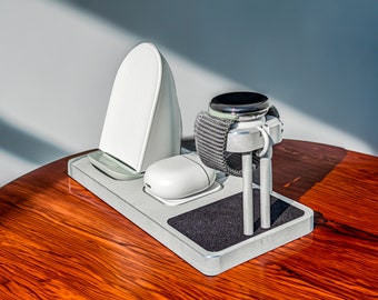 Aluminum Charging Stand Combo: Wireless Headphone Charger, Pixel 1 Smartwatch