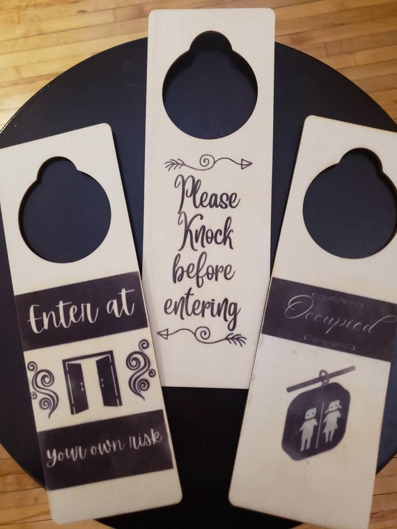 Door Knob Signs Etsy