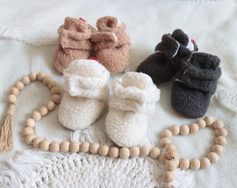 Sherpa Baby Slippers | Booties | Elastic Backs | Soft | Winter Wear | Baby Shower | Gender Neutral | PhotoShoot | Christmas | Gift