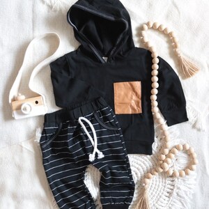 Black Hooded Jogger Set