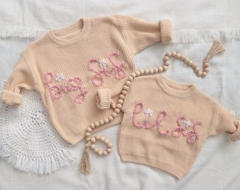 Custom  Embroidered Sweater, Handmade l Personalized Name | Baby Announcement | Knit Sweater | Custom Baby Gift | Birthday Photoshoot