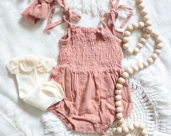 Clay Sleeveless Romper | Baby Outfit | Baby Girl | Birthday| Special Occasion | Romper | Summer Outfit