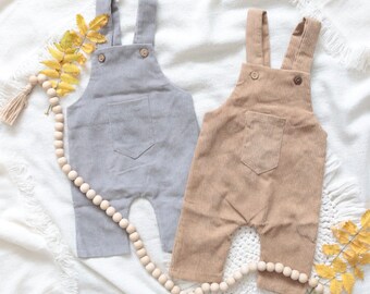Corduroy Overalls | Gender Neutral | Photoshoot Outfit | Adjustable Button | Birthday Gift | Baby Shower | Baby