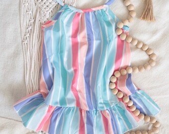 Little Retro Sundress  | Boho | Spring Sundress | Photoshoot Outfit | Birthday Gift | Baby Shower | Girls Ruffles | Hippie