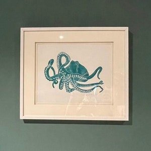 Octopus Linocut print | 8 x 10 | unframed