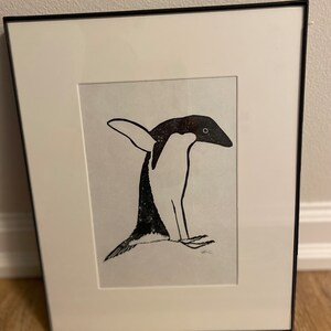 Penguin Linocut Print | 5 x 7 | Unframed