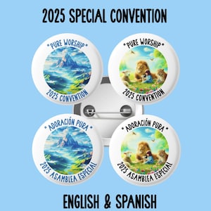 2025 Special Convention, Pure Worship Convention, Adoración Pura, Spanish Convention, Convention Pins, JW Gifts, Convention Gifts, S254-255