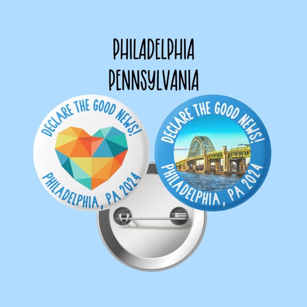Philadelphia Special Convention Button Pins, JW Gifts, Declare The Good News, JW, Regional Conventions, Convention Gifts, S243