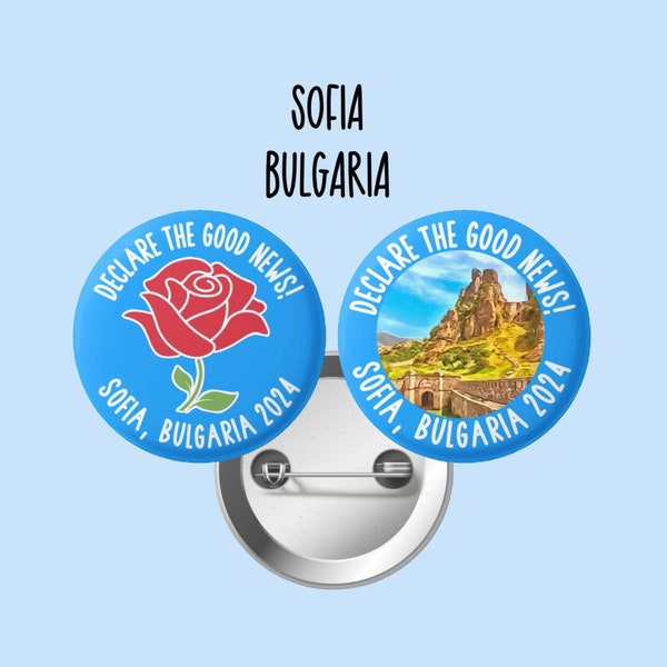 Sofia, Bulgaria Special Convention Button Pins, JW Gifts, Declare The Good News, JW, Regional Conventions, Convention Gifts, S241