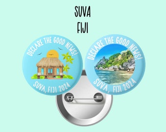Suva, Fiji Special Convention Button Pins, JW Gifts, Declare The Good News, JW, Regional Conventions, Convention Gifts, S247