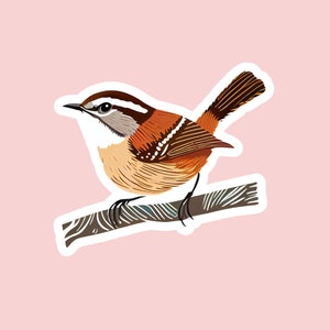 Wren Bird Sticker, Birds, Waterproof Stickers, Water Bottle, Laptop, Backyard Birds, Stickers, Bird Decals, Bird Watching, S124