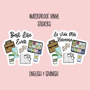 Best Life Ever Stickers, La Vida Más Hermosa Sticker, PSS Gifts, JW Gifts, Waterproof Stickers, Laptop Decal, Water Bottle Sticker, S152-153