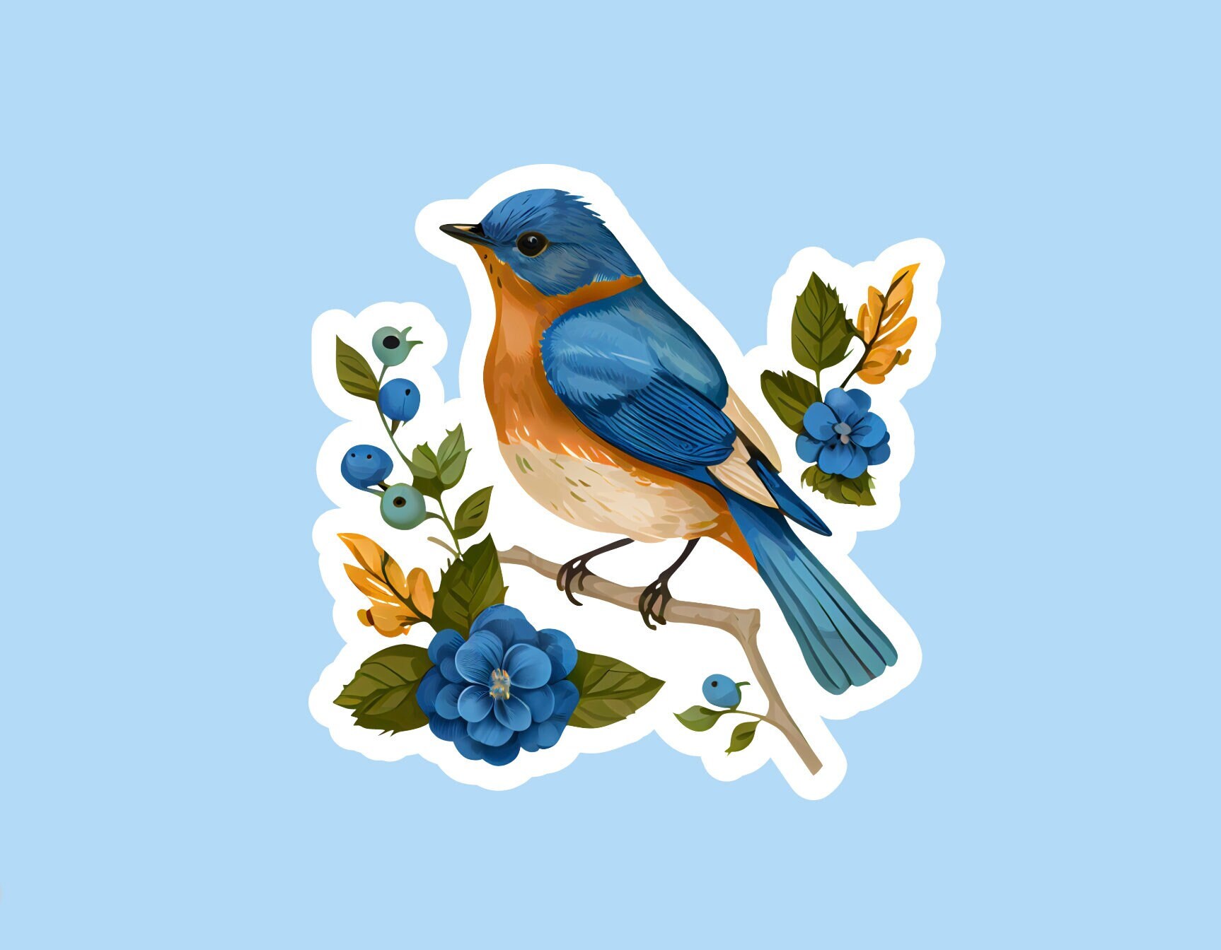 Cute Vector Cartoon Blue Bird Stickers Graphic by phoenixvectorarts ·  Creative Fabrica
