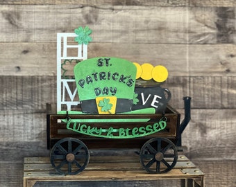 St. Patricks Day INTERCHANGEABLE Inserts SVG file download! Spring Decor, Home Decor, Mantel Decor, Glowforge, Laser File