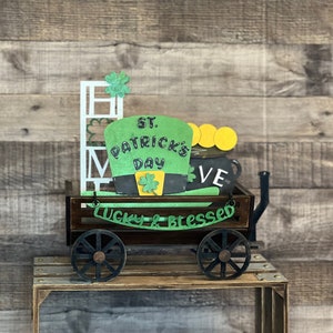 St. Patricks Day INTERCHANGEABLE Inserts SVG file download! Spring Decor, Home Decor, Mantel Decor, Glowforge, Laser File