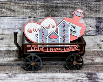 VALENTINE INTERCHANGEABLE Inserts SVG file download! Home Decor, Mantel Decor, Glowforge, Laser File, Decorative Set