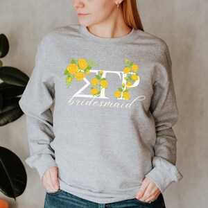 Sigma Gamma Rho - BRIDESMAID - Sorority Sweatshirt - Wedding Party Sweatshirt - Greek Sweatshirt - Fraternity Tee, College Sweatshirt