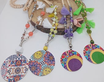 Bohemian wooden necklaces