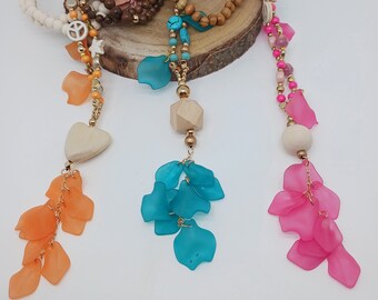 Flower petal necklaces