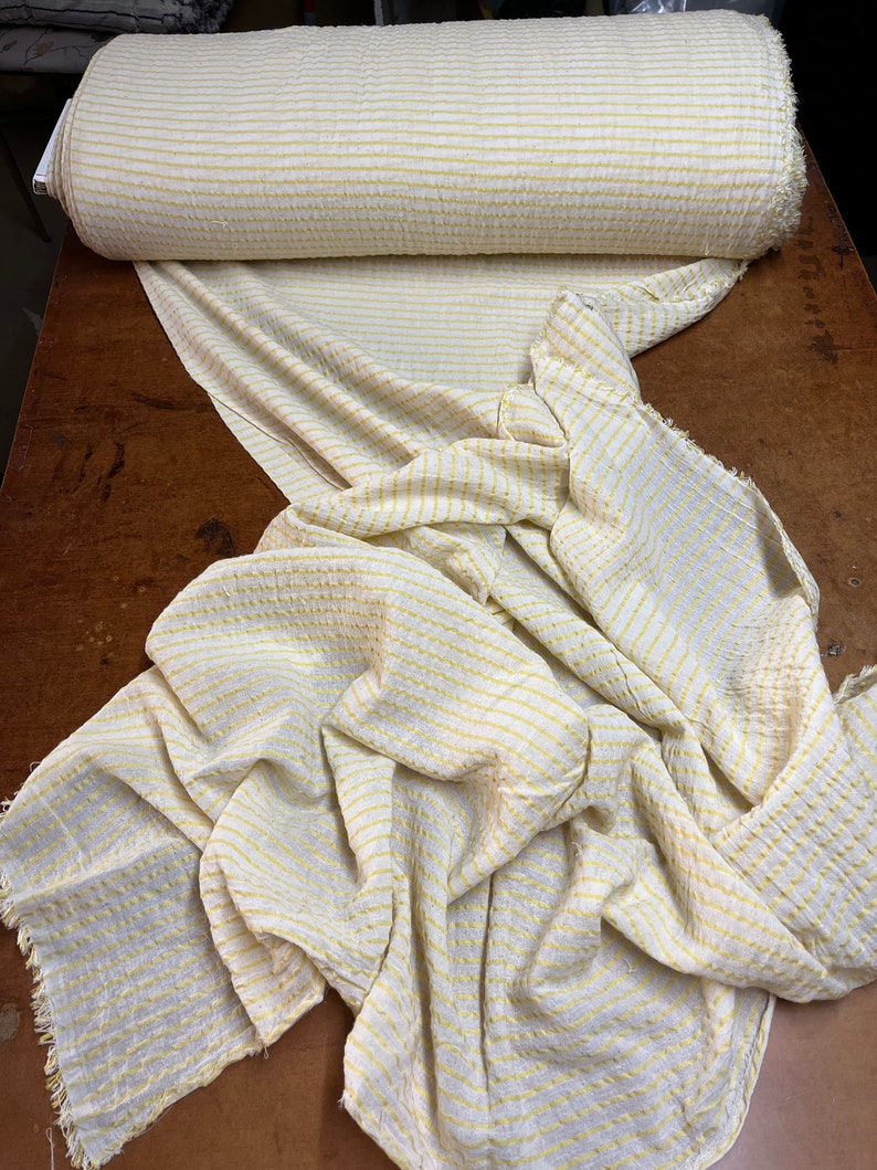 Cotton Striped Fabric Wrinkled Fabric Linen Fabic Gauze Etsy