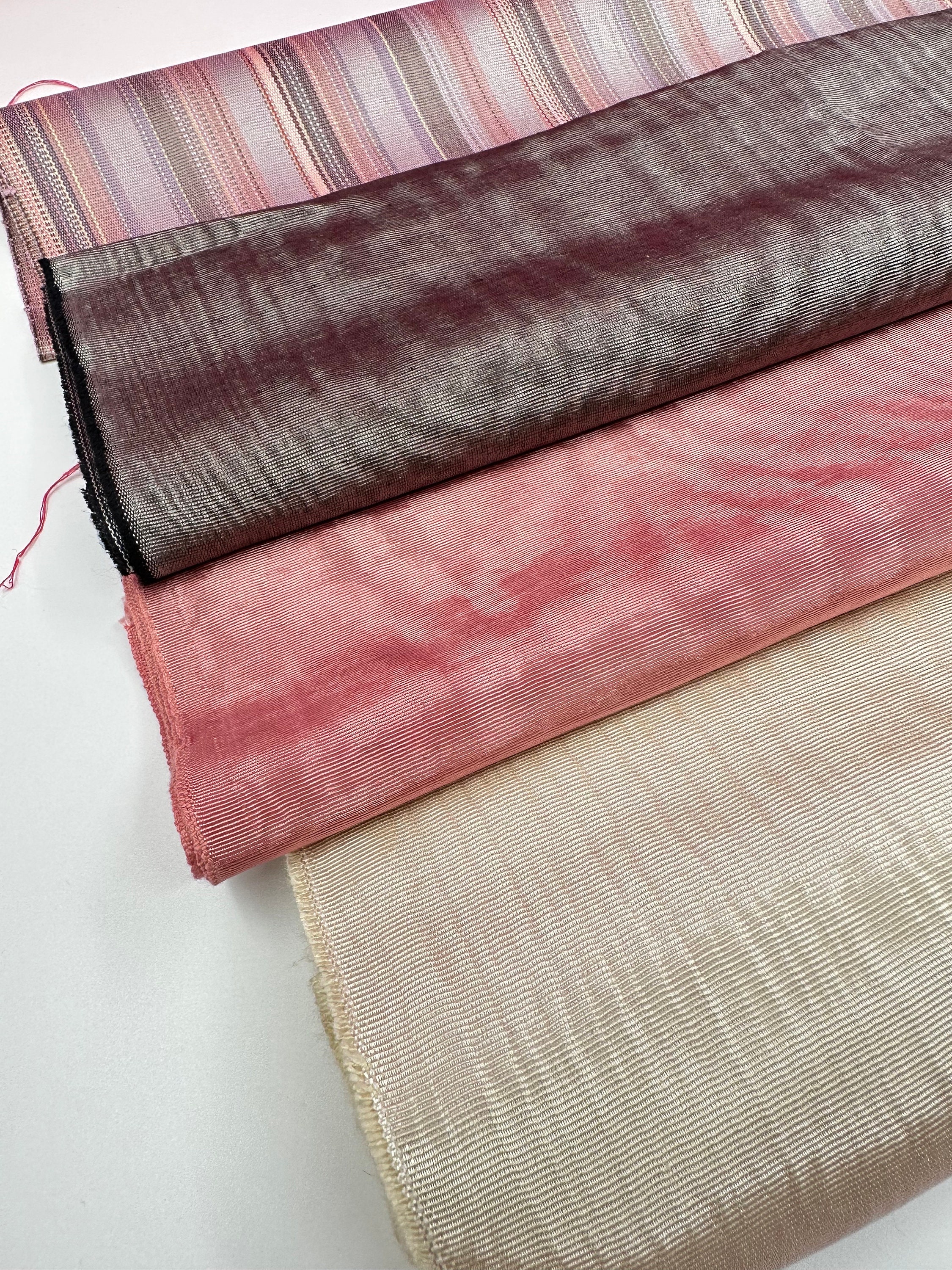 Ecru Silk Moire Fabric, Upholstery and Sewing Fabric by the Yard or Meter.  Special Weaves From Anatolian Heritages. 