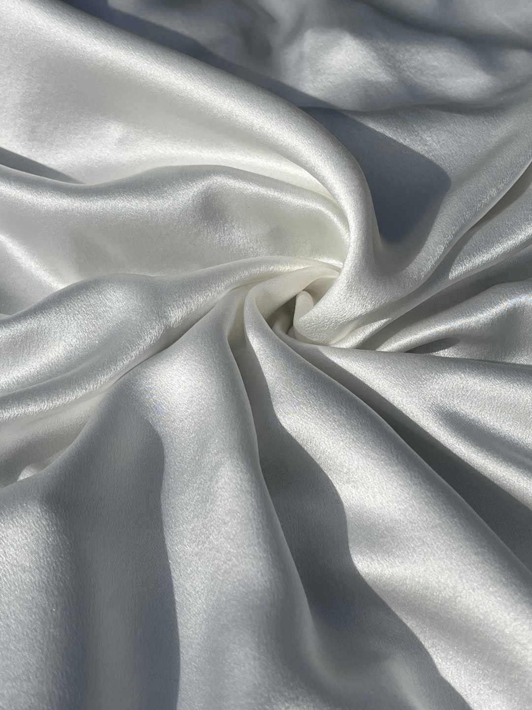 White Satin Pure Mulberry Silk Fabric by the Yard, Extra Wide Width ...