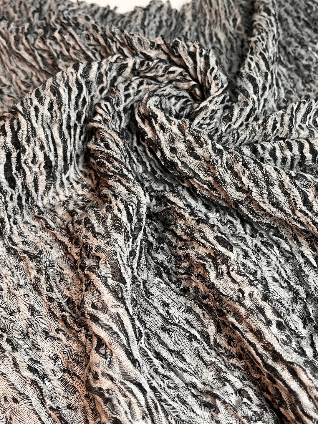 Sheer Black Linen Fabric by the Yard, Extra Wide Linen Fabric, Organic