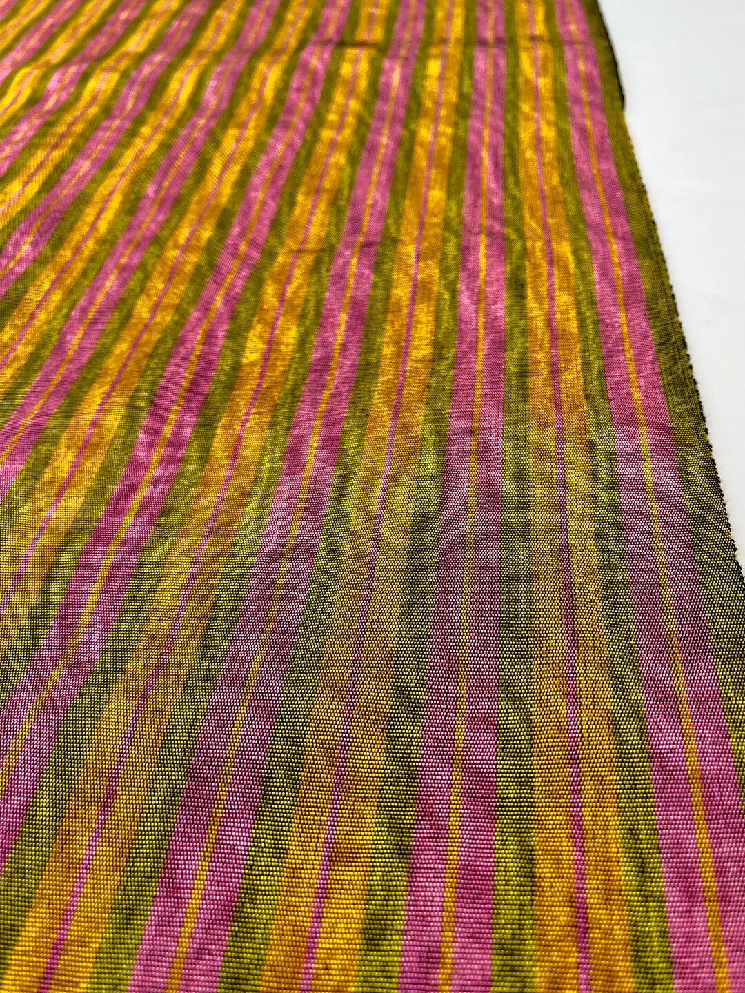 Pink Striped Silk Moire Fabric Ottoman Touch Kutnu Fabric by Etsy