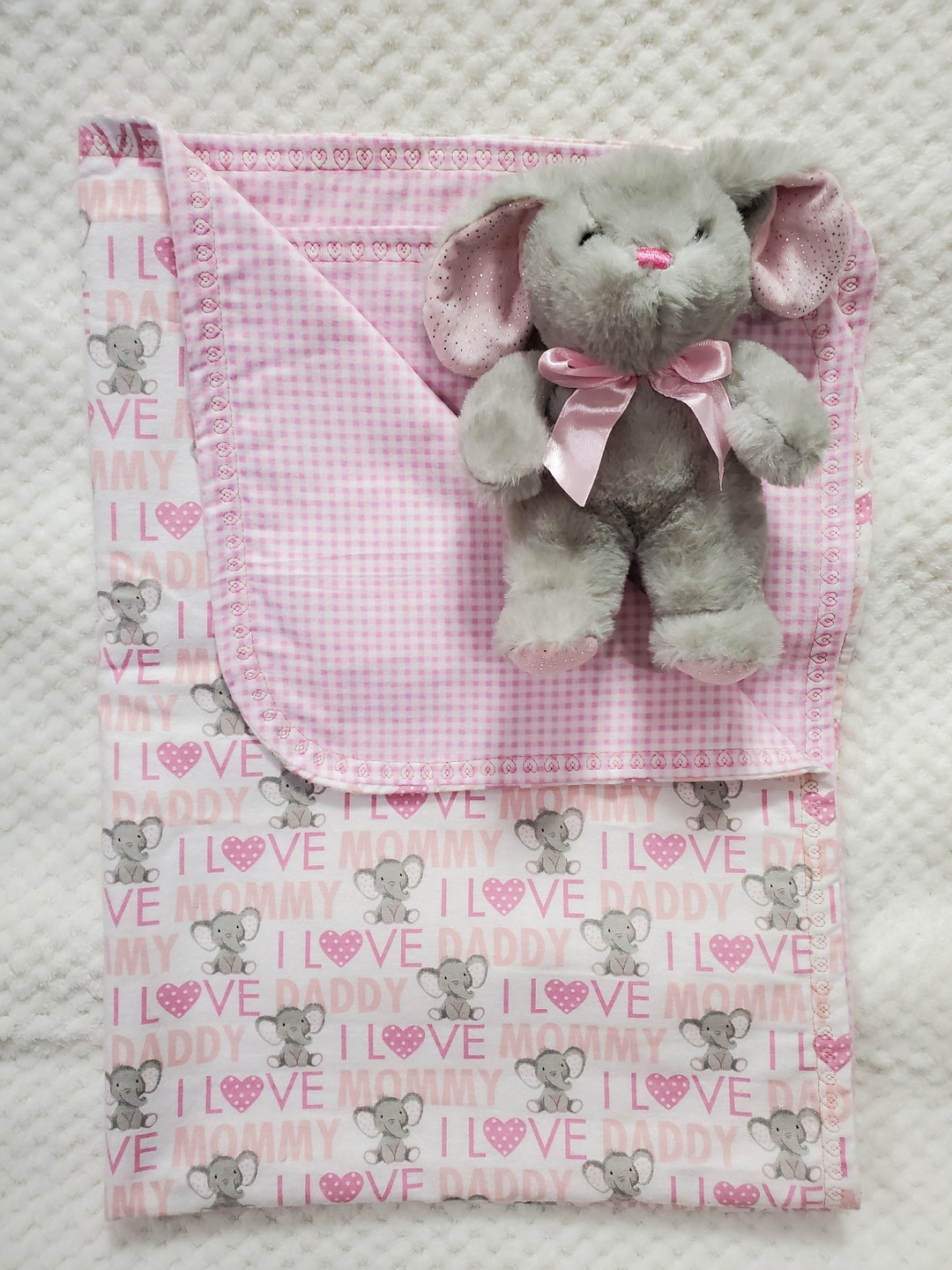 Flannel Baby Blanket With Rabbit - Etsy