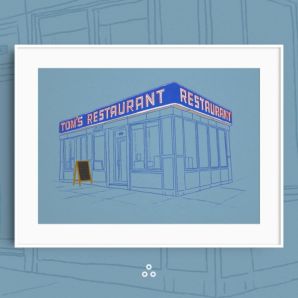 Tom's Restaurant Digital Print | Monk's Cafe Seinfeld | New York City Art | NYC Home Decor