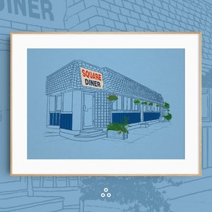 Square Diner Digital Print |  New York City Art | Tribeca | NYC Home Decor