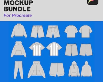 Streetwear Mockup Bundle for Procreate, Clothing Brand Templates, Editable Apparel Mockups