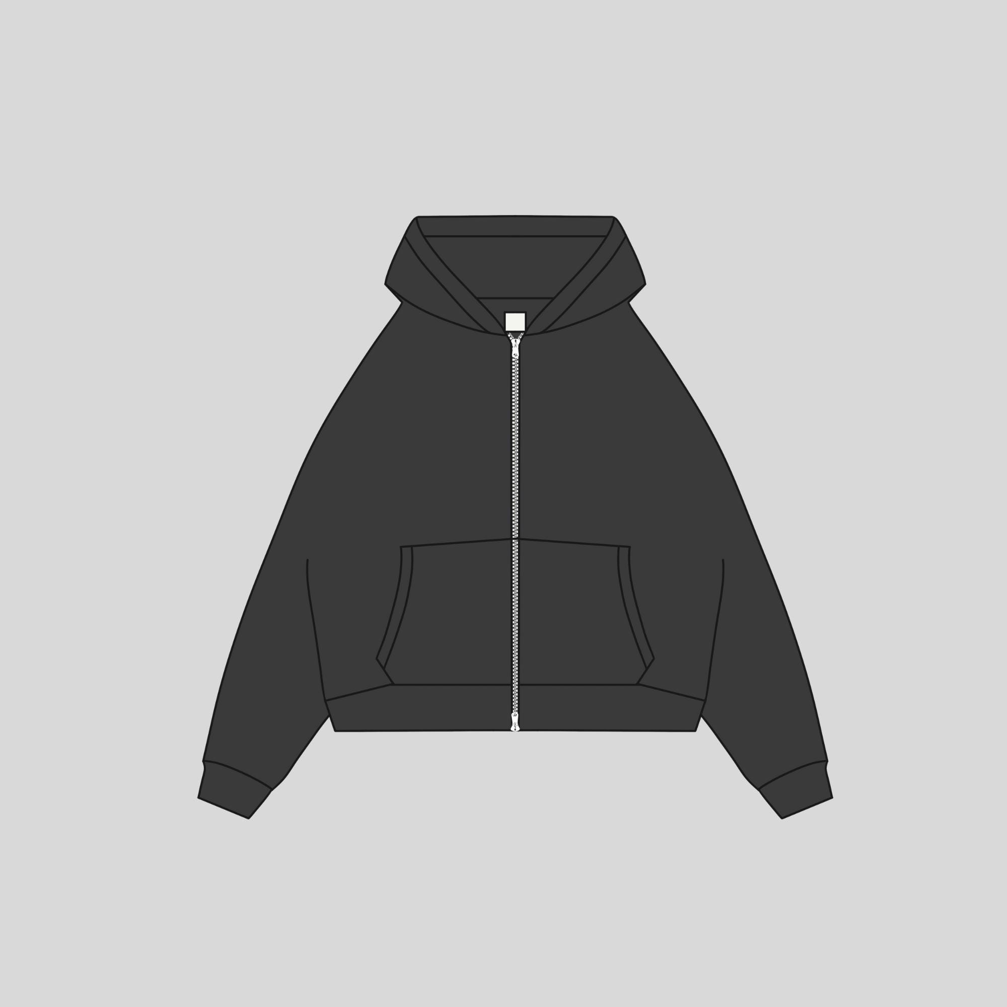 Double Zip Hoodie, Blank Mockup, Procreate PNG Template