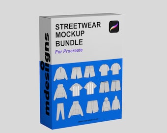 Streetwear Mockup Bundle for Procreate | Editable Clothing Mockups
