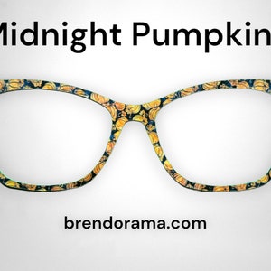 Midnight Pumpkins - leaves, vines and pumpkins over a midnight background