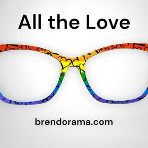 All the Love - so many drawn hearts over perfect rainbow stripes
