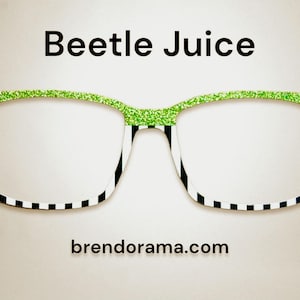 Beetlejuice - lime green glitter over black and white stripes - so fun!!!!