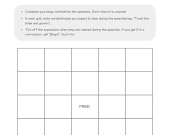 Editable Wedding Bingo Game: Canva Template (Digital Download)