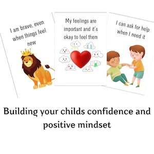 Druckbare positive Affirmationskarten für Kinder - Fun Mindset PDF - Das Selbstbewusstsein und die Emotionen steigern - Karten für das mentale Wohlbefinden von Kindern