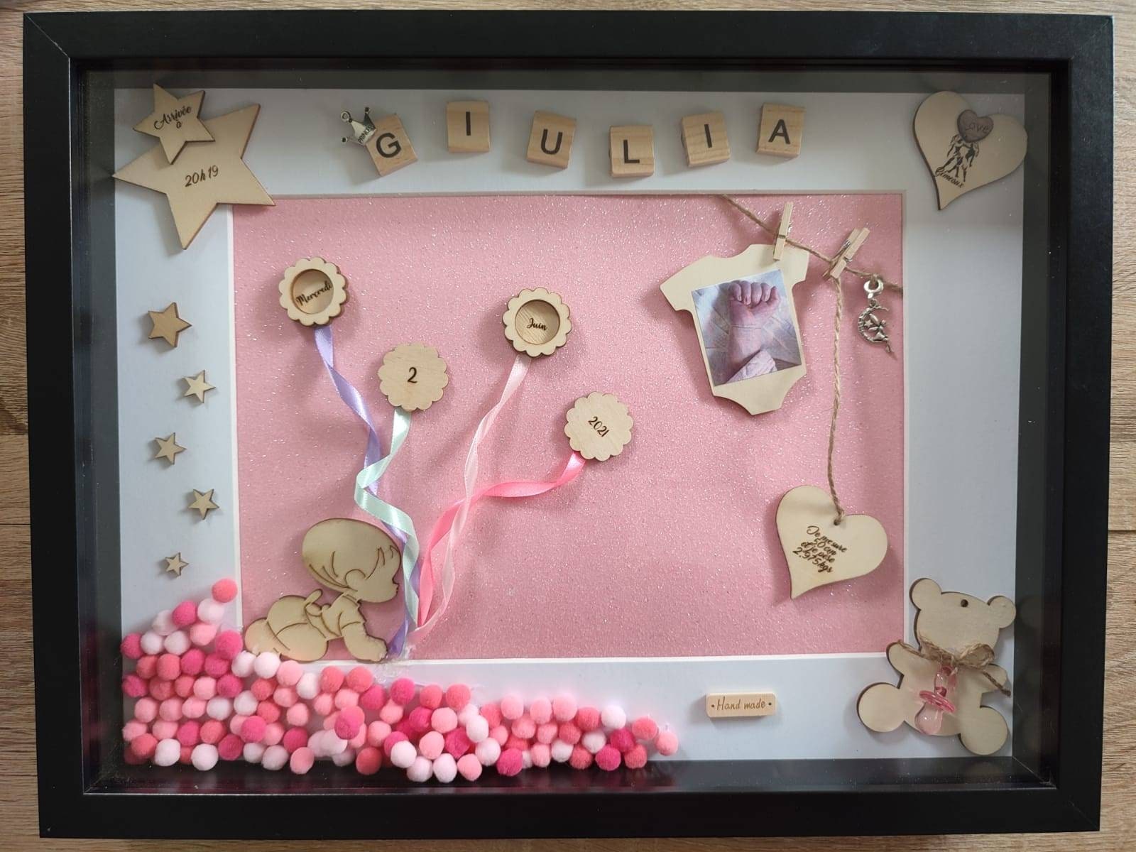 Cadres de Naissance Personnalisé Cadeaux Cadre Unique Babyshower Maîtresse Maître Avs Anniversaire M